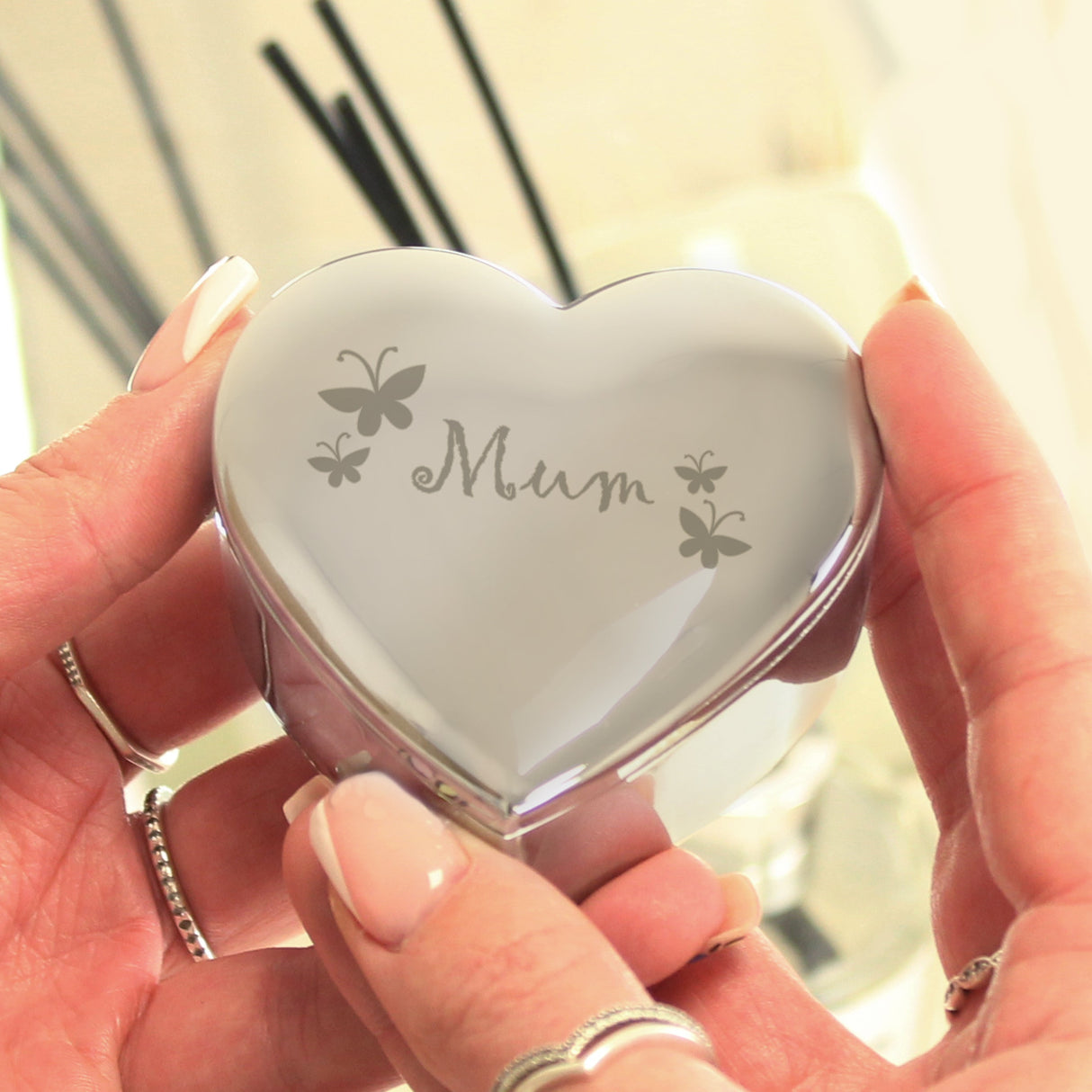 Mum Butterflies Heart Trinket Box - Shop Trinket Boxes At Gift Moments - 1