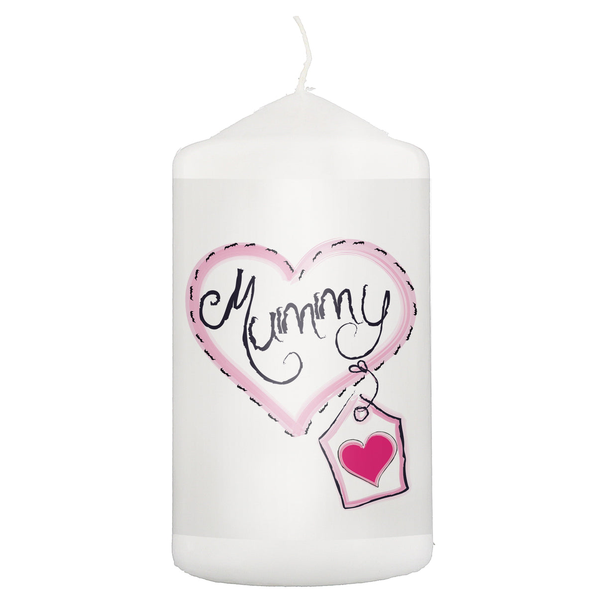 Mummy Heart Stitch Pillar Candle: 2 - Candles By Gift Moments