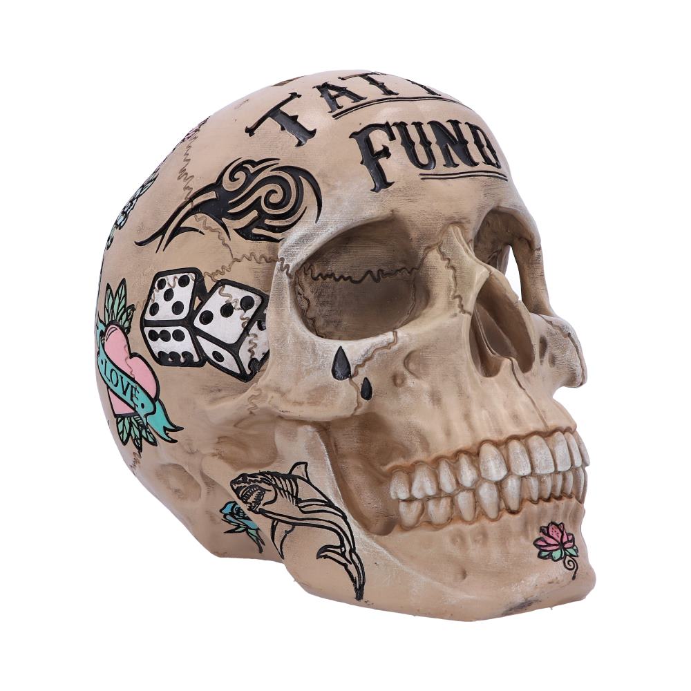 Natural Bone Coloured Traditional Tribal Tattoo Fund Skull: 2 - Money Boxes By NN Designs