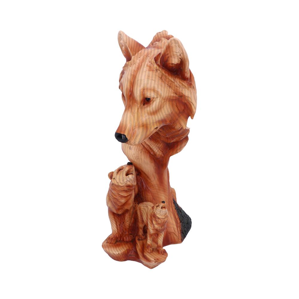 Natural Song Howling Wolves Wood Effect Bust: 2 - Figures & Collectables By Gift Moments