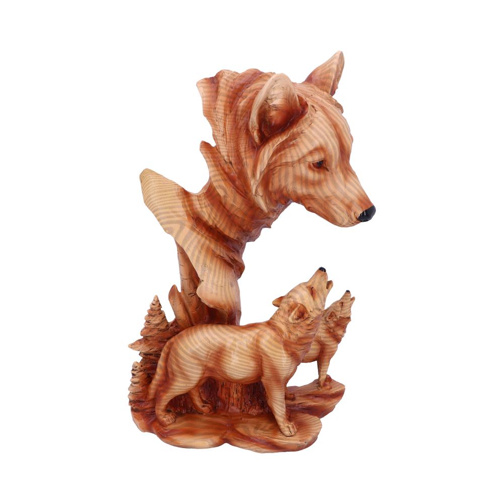 Natural Song Howling Wolves Wood Effect Bust: 5 - Figures & Collectables By Gift Moments