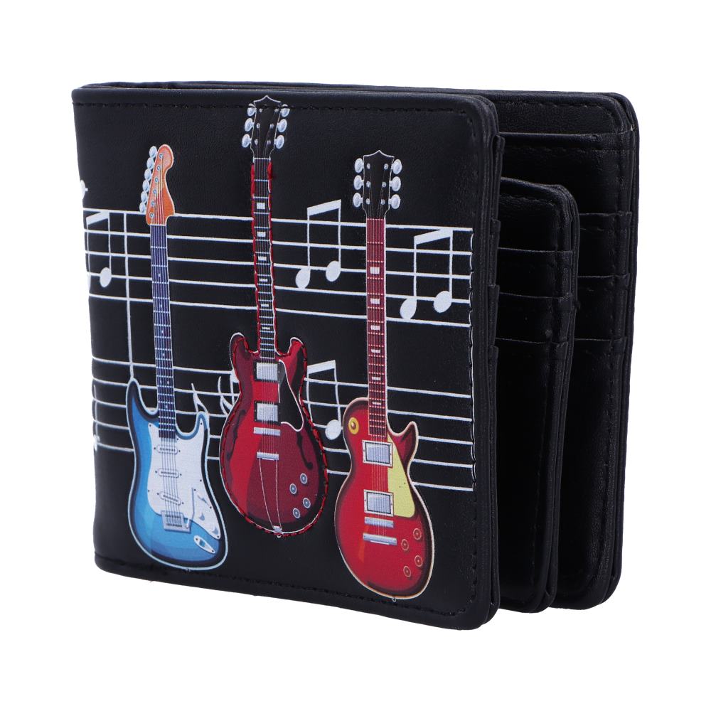 Nemesis Now Electric Guitars Embossed Music Wallet Black 11cm: 3 - Wallets By Gift Moments