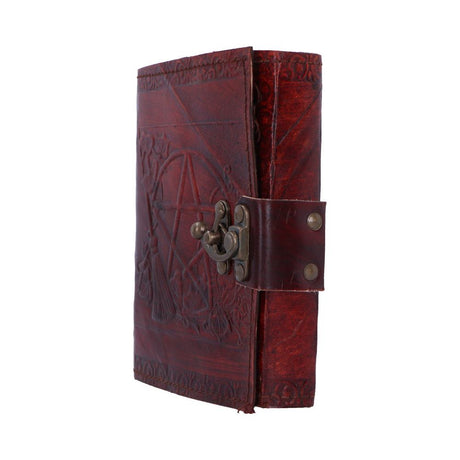 Nemesis Now Lockable Pentagram Leather Emboss Journal: 3 - Leather Journals By Gift Moments