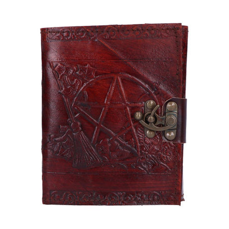 Nemesis Now Lockable Pentagram Leather Emboss Journal: 2 - Leather Journals By Gift Moments