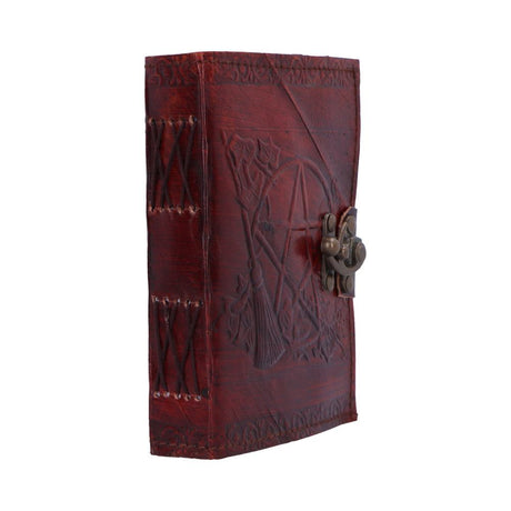 Nemesis Now Lockable Pentagram Leather Emboss Journal: 5 - Leather Journals By Gift Moments