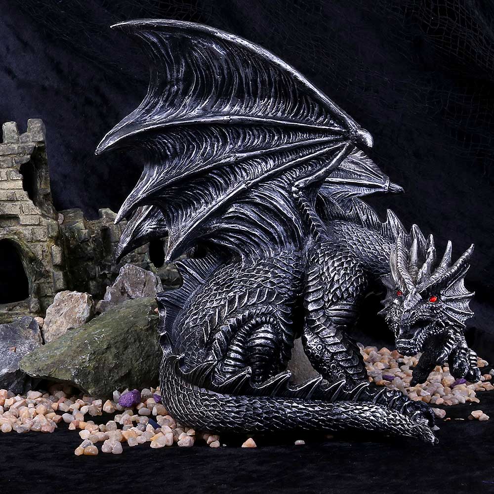 Nemesis Now Obsidian Dragon Figurine 25cm: 1 - Figurines Medium (15-29cm) By NN Designs