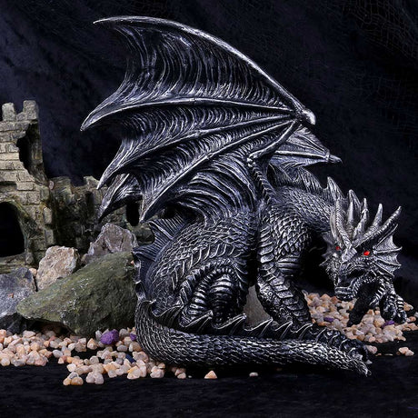 Nemesis Now Obsidian Dragon Figurine 25cm: 1 - Figurines Medium (15-29cm) By NN Designs