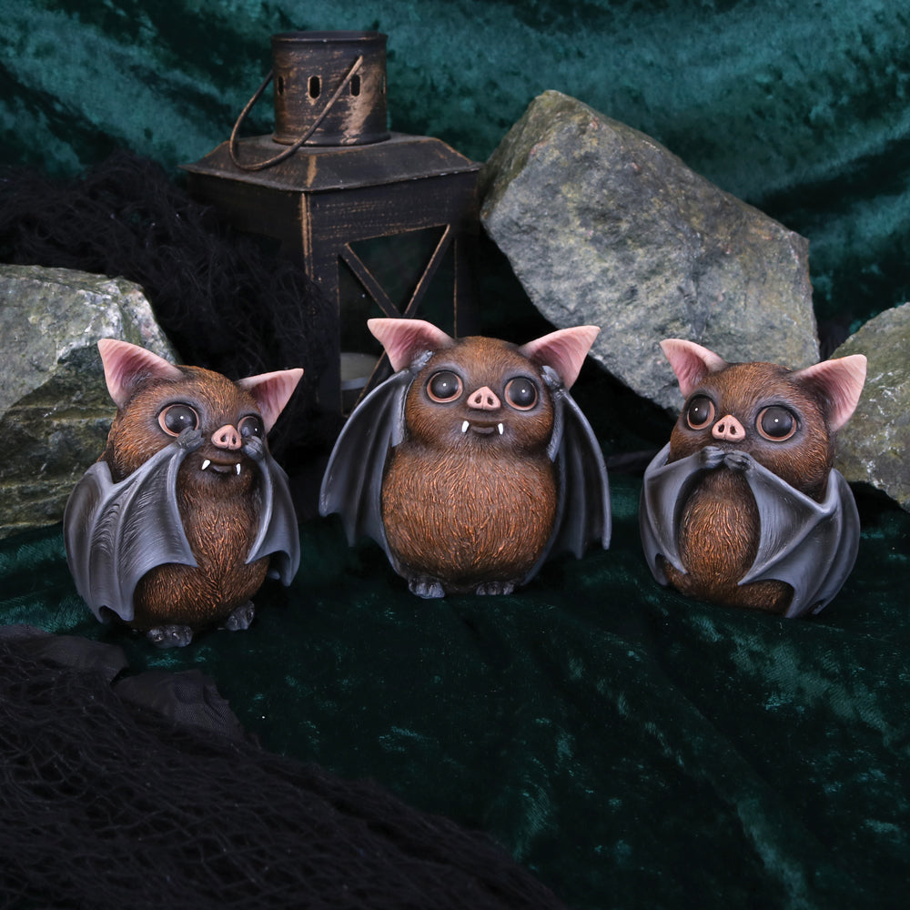 Nemesis Now Three Wise Bats Figurines 8.5cm: 1 - Figurines Small (Under 15cm) By NN Designs