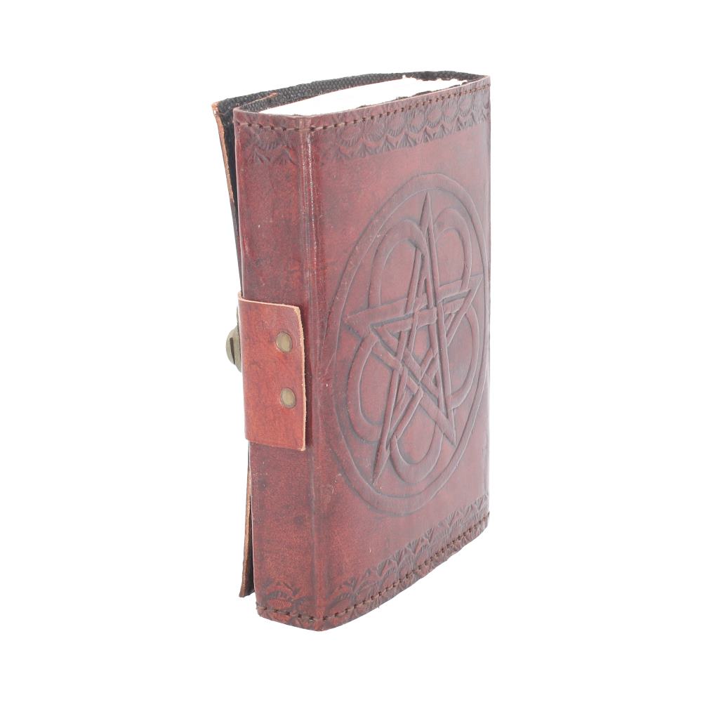 Nemesis Now Wiccan Lockable Pentagram Leather Embossed Journal - Shop Leather Journals At Gift Moments - 4
