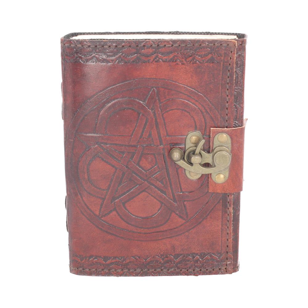 Nemesis Now Wiccan Lockable Pentagram Leather Embossed Journal - Shop Leather Journals At Gift Moments - 2