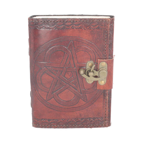 Nemesis Now Wiccan Lockable Pentagram Leather Embossed Journal: 2 - Leather Journals By Gift Moments