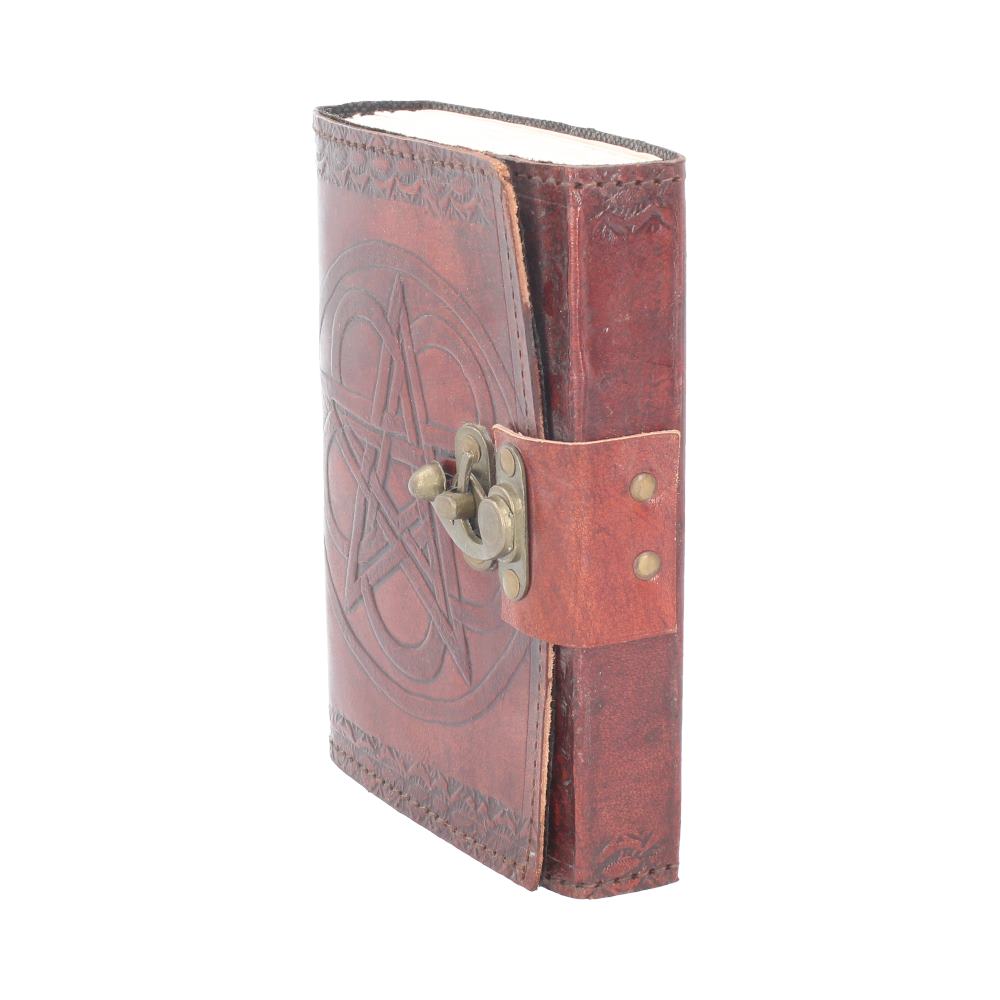 Nemesis Now Wiccan Lockable Pentagram Leather Embossed Journal - Shop Leather Journals At Gift Moments - 3