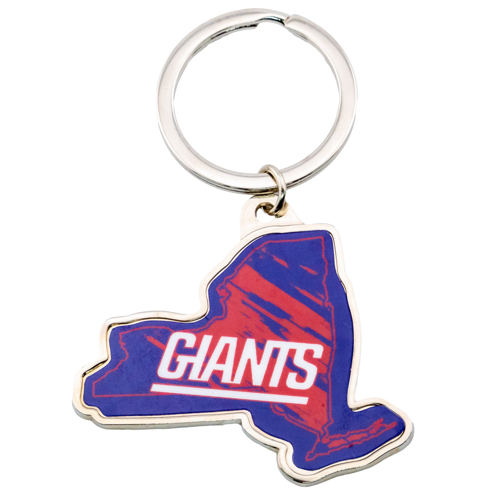 New York Giants State Shape Keyring: 1 - Keyrings By American Sports