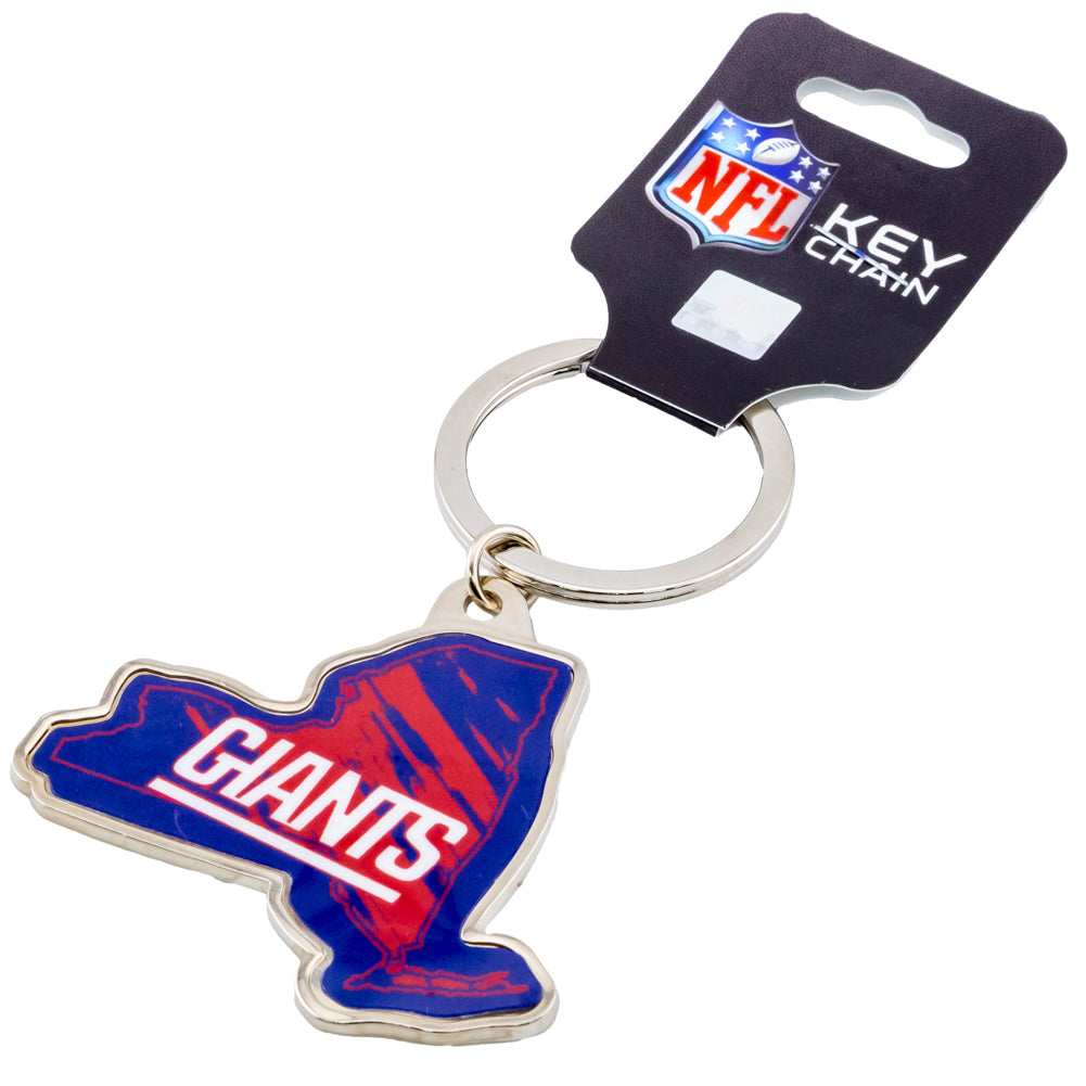 New York Giants State Shape Keyring: 3 - Keyrings By American Sports