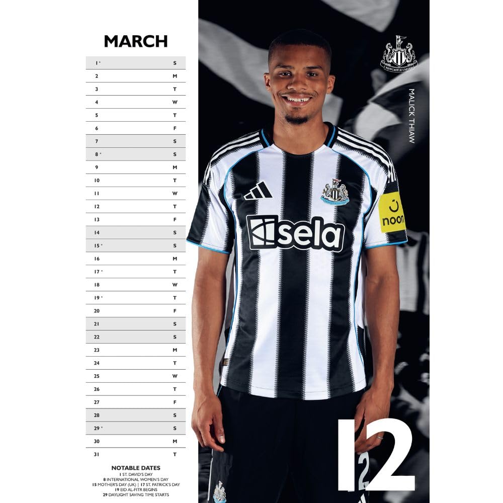 Newcastle United FC A3 Calendar 2026: 2 - Calendars By Newcastle United
