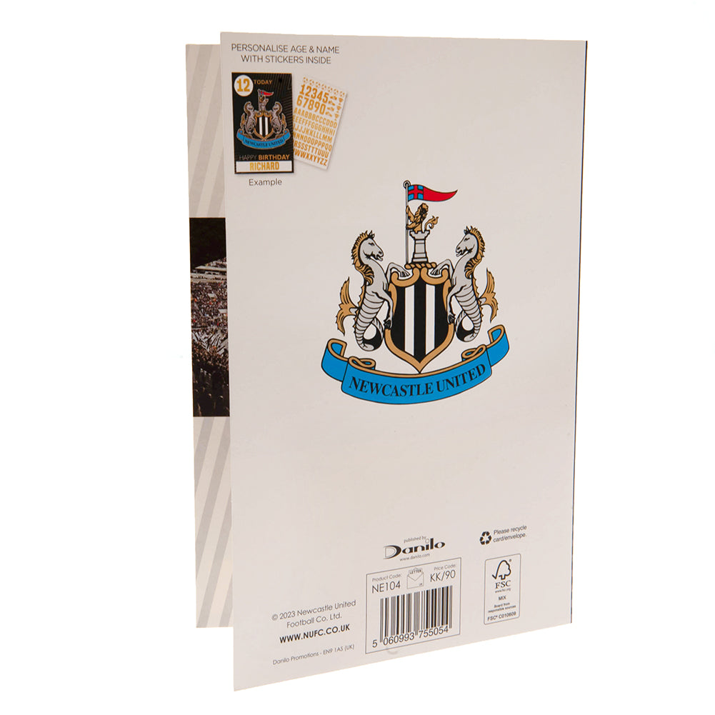 Newcastle United FC Birthday Card With Stickers: 5 - Greeting Cards By Newcastle United
