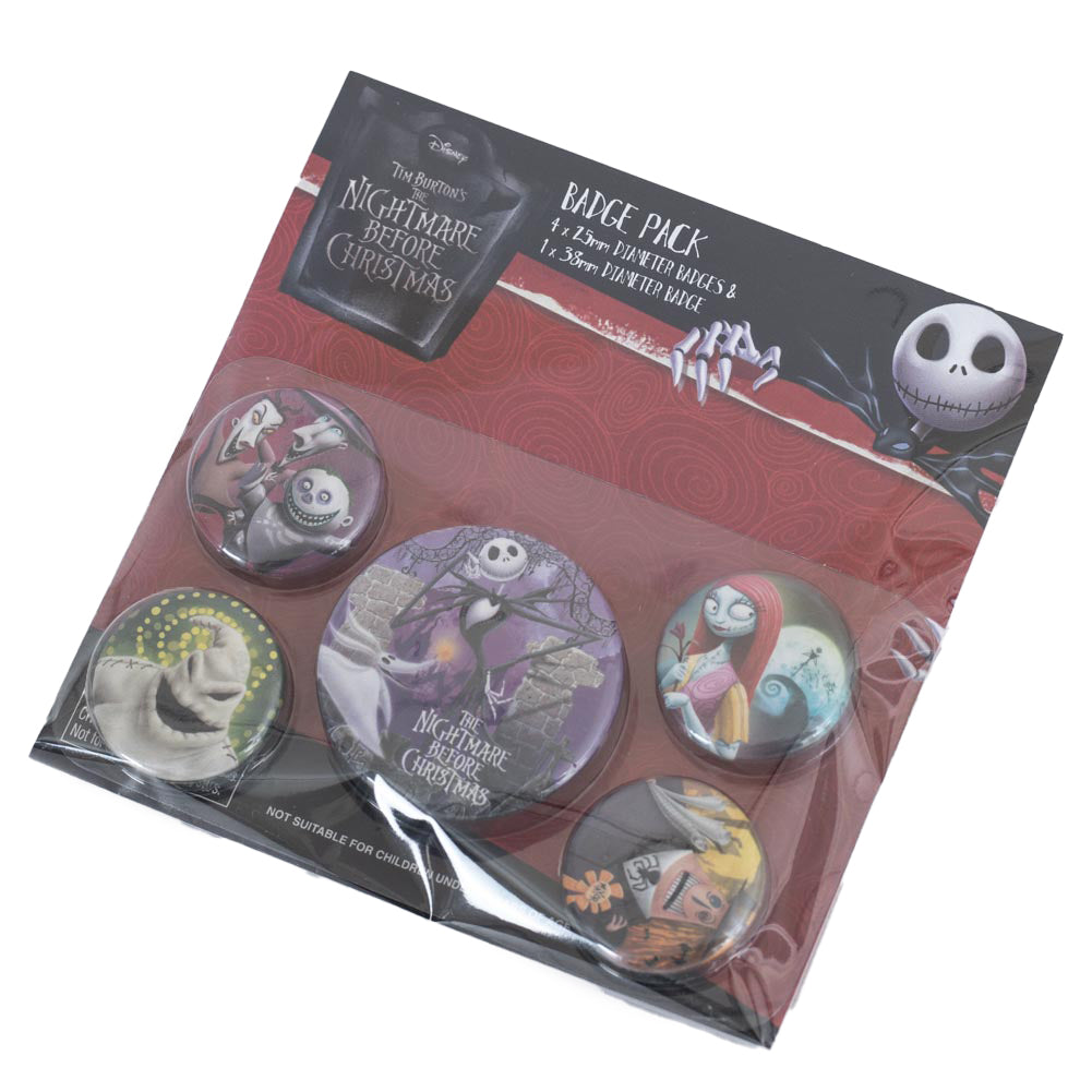 The Nightmare Before Christmas Button Badge Set - Shop Badges At Gift Moments - 3
