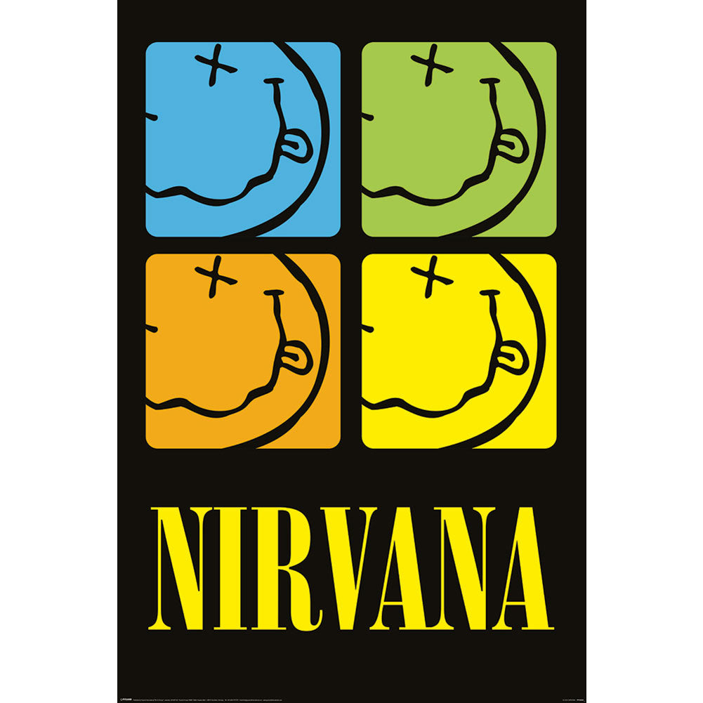 Nirvana Poster Smiley Squares 260: 1 - Posters By Nirvana