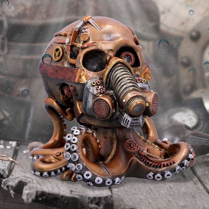 Octo Respiration Bronze Steampunk Skull 18cm: 1 - Figures & Collectables By Gift Moments