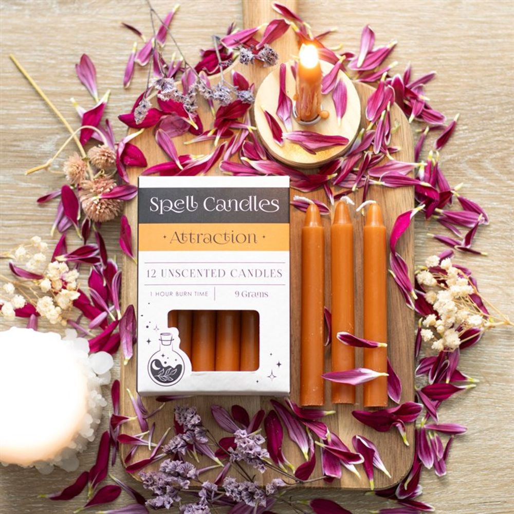 Pack of 12 Attraction Spell Candles: 5 - Candles By Gift Moments
