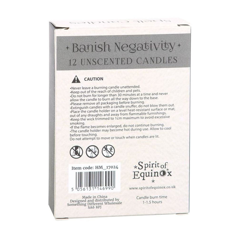 Pack of 12 Banish Negativity Spell Candles: 2 - Candles By Gift Moments