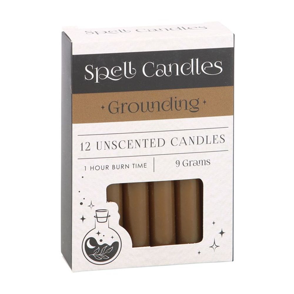 Pack of 12 Grounding Spell Candles: 1 - Candles By Gift Moments