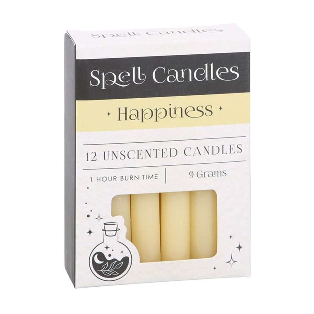 Pack of 12 Happiness Spell Candles: 1 - Candles By Gift Moments