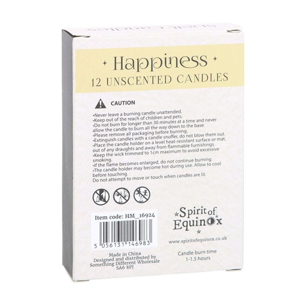 Pack of 12 Happiness Spell Candles: 2 - Candles By Gift Moments