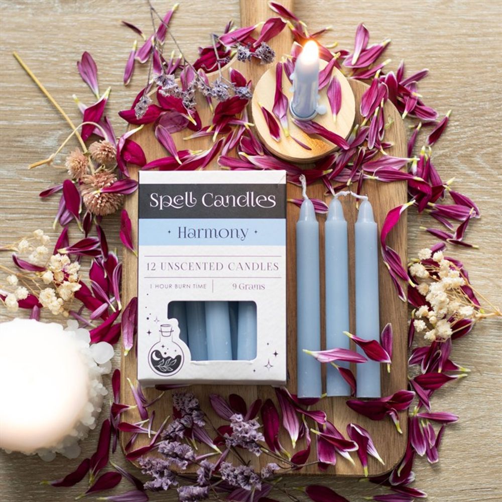 Pack of 12 Harmony Spell Candles: 5 - Candles By Gift Moments
