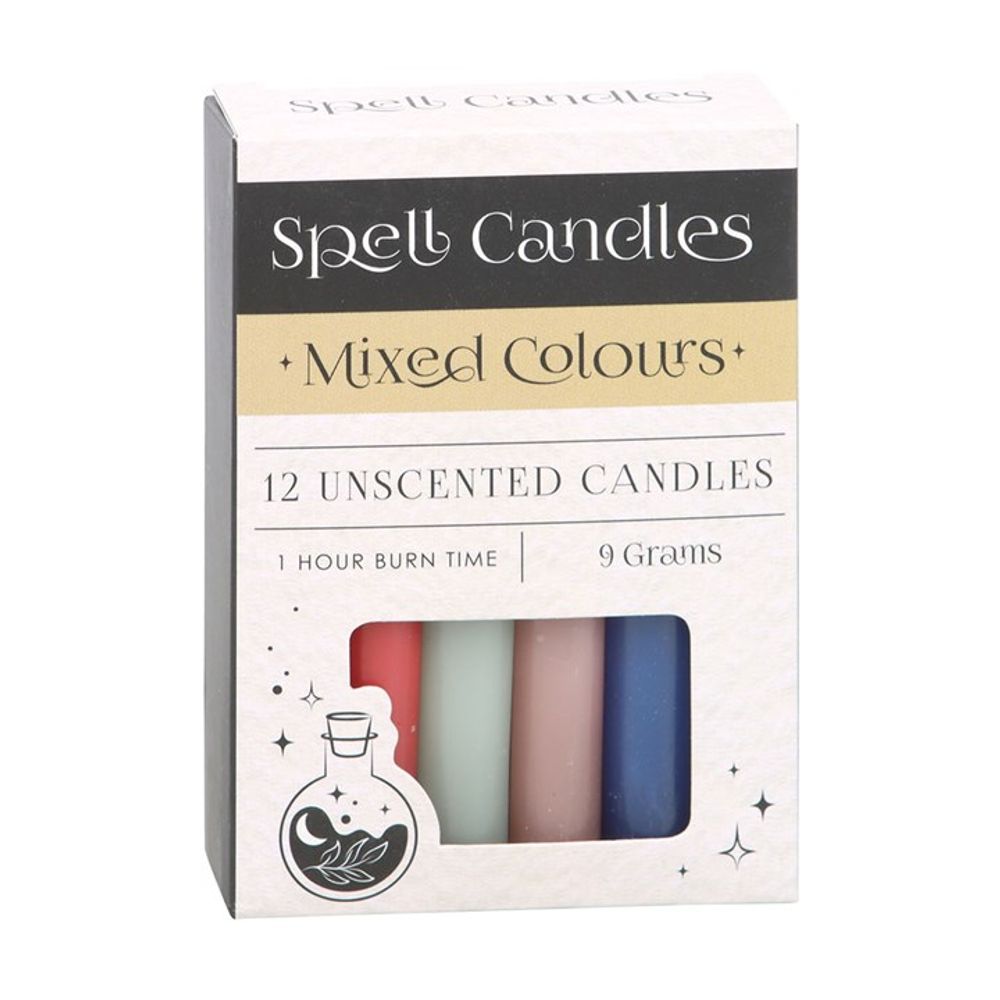 Pack of 12 Mixed Colour Spell Candles: 1 - Candles By Gift Moments