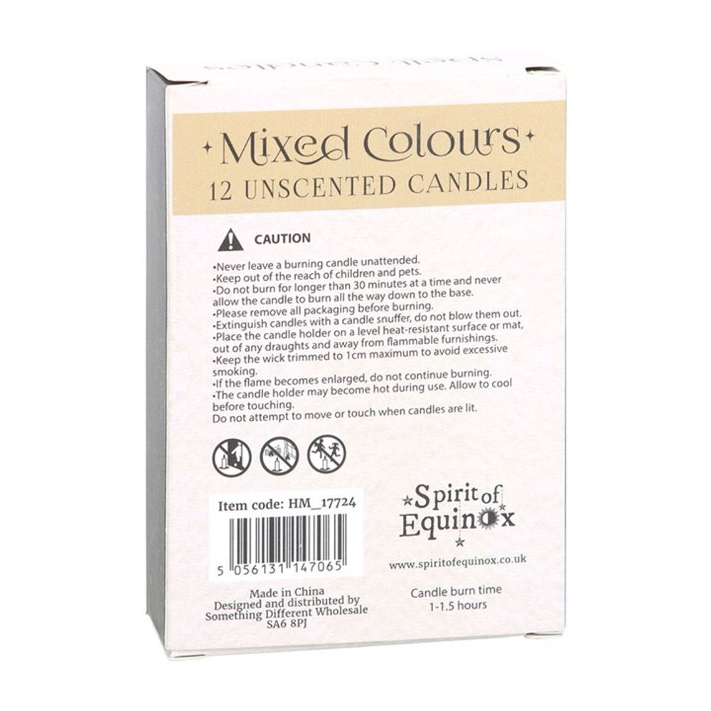 Pack of 12 Mixed Colour Spell Candles: 2 - Candles By Gift Moments