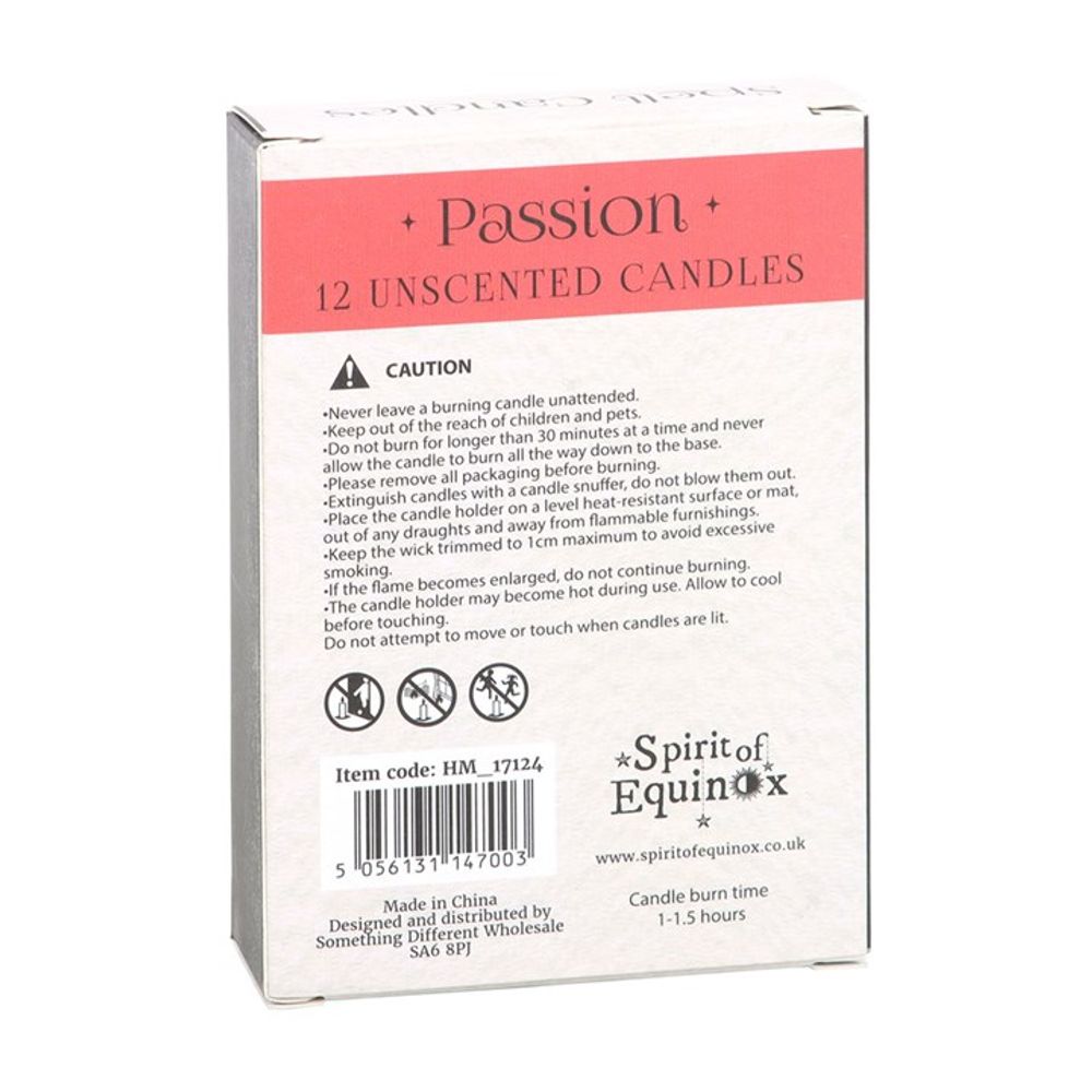 Pack of 12 Passion Spell Candles: 2 - Candles By Gift Moments
