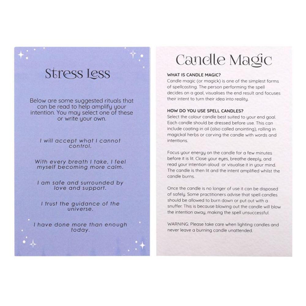 Pack of 12 Stress Less Spell Candles: 4 - Candles By Gift Moments