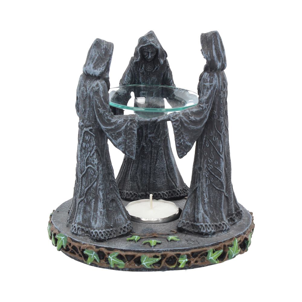 Pagan Magik Circle Triple Moon Oil Burner. (16cm): 2 - Oil Burner By NN Designs