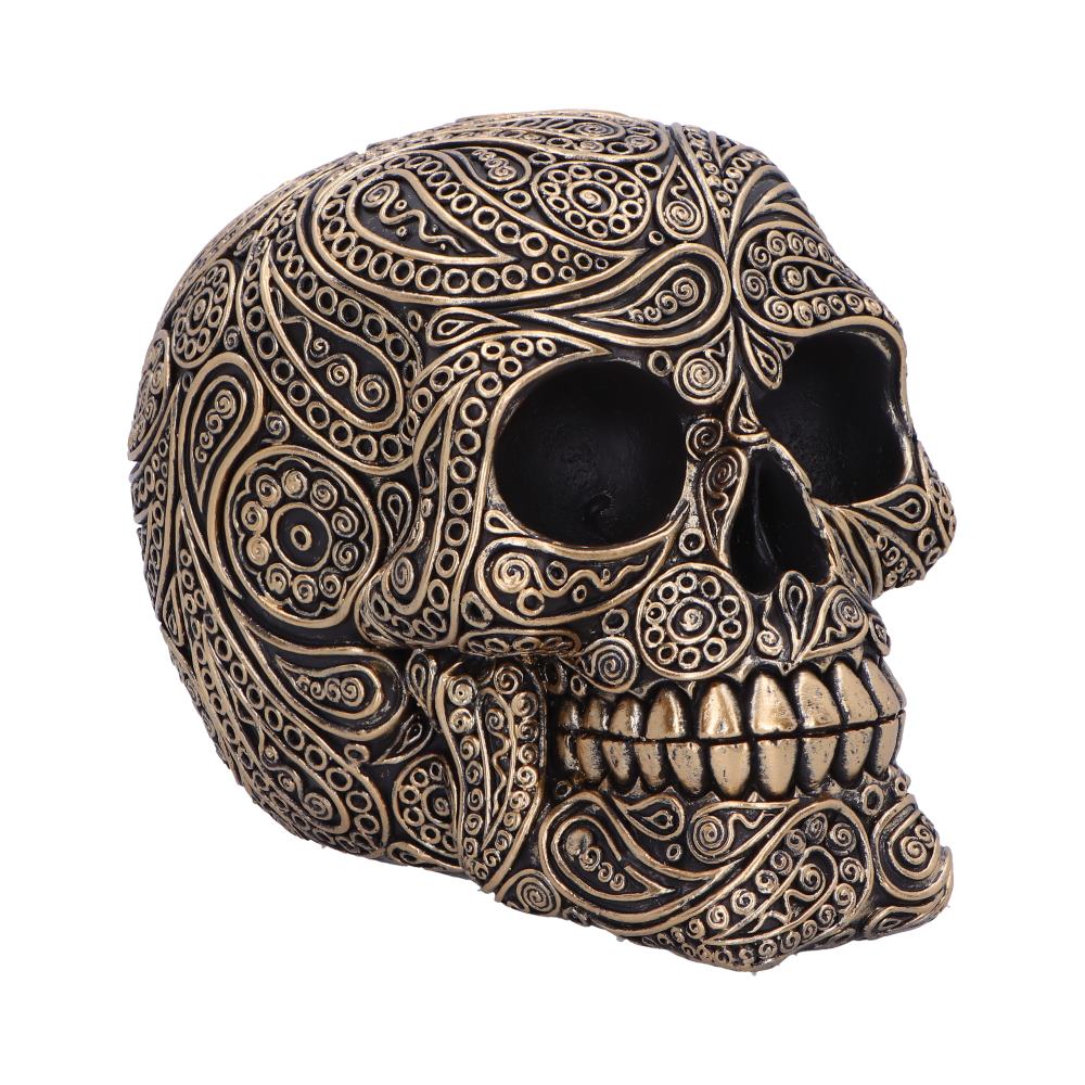 Paisley Black and Gold Skull Head 15cm: 2 - Figures & Collectables By Gift Moments