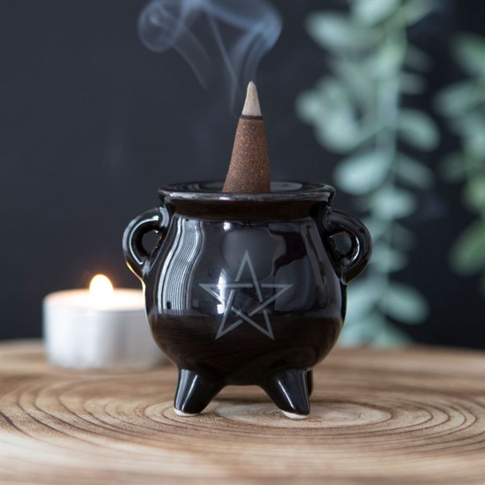 Pentagram Cauldron Ceramic Incense Holder: 6 - Incense Holders By Gift Moments