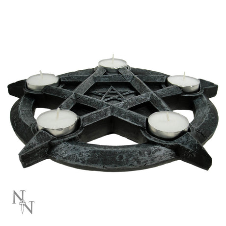 Pentagram Gothic Wiccan Tealight Holder: 4 - Candles & Holders By Gift Moments
