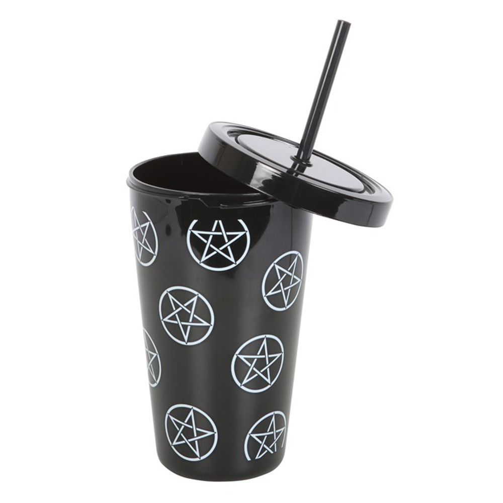 Pentagram Plastic Tumbler with Straw: 2 - By Gift Moments