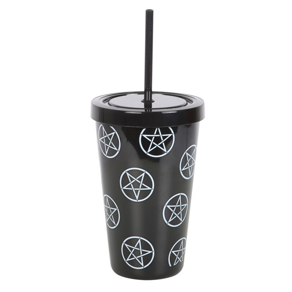 Pentagram Plastic Tumbler with Straw: 1 - By Gift Moments