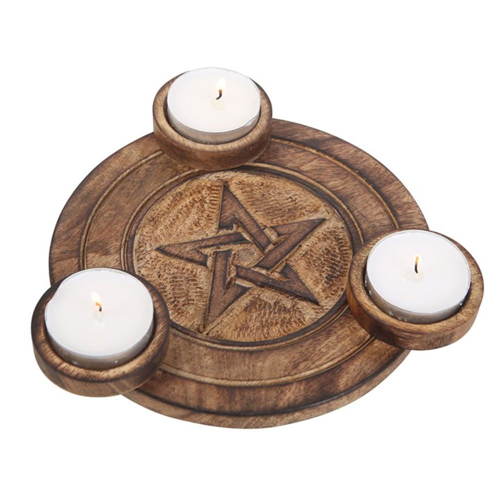 Pentagram Tea Light Candle Holder: 2 - Candle Holders By Gift Moments