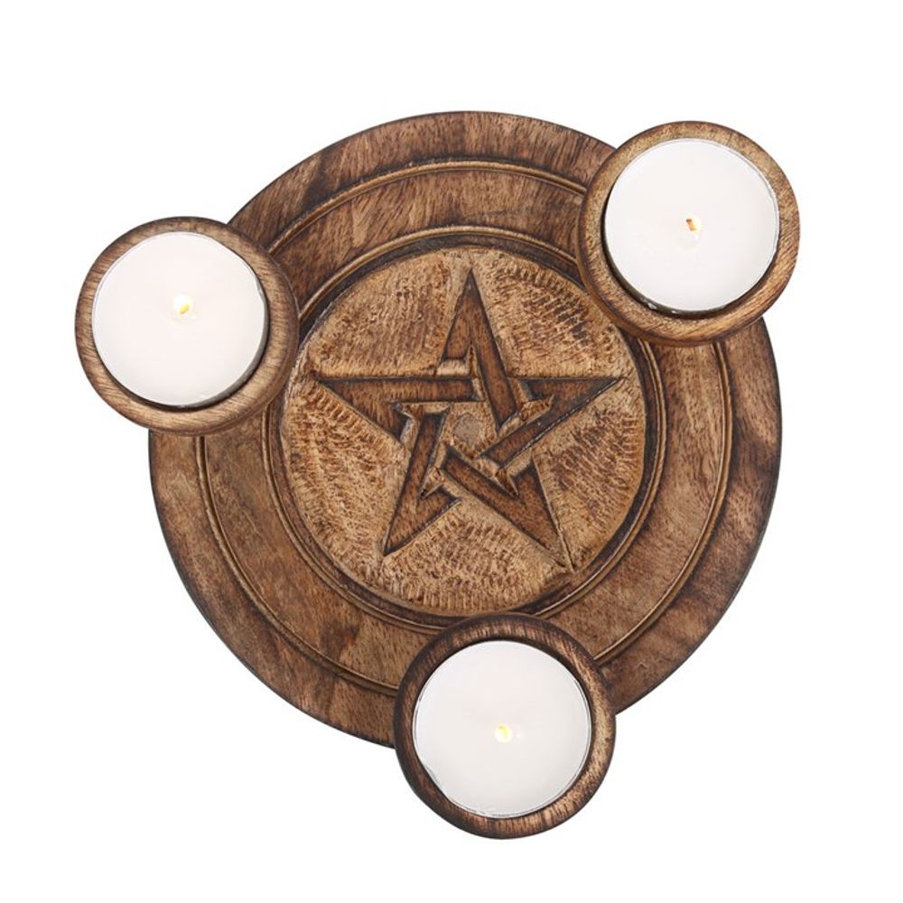 Pentagram Tea Light Candle Holder: 1 - Candle Holders By Gift Moments