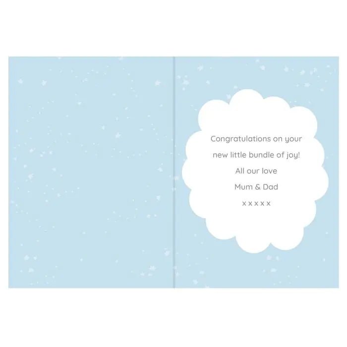 Personalised ’10 Little Fingers’ Blue Baby Card: 4 - Greeting Cards By Gift Moments