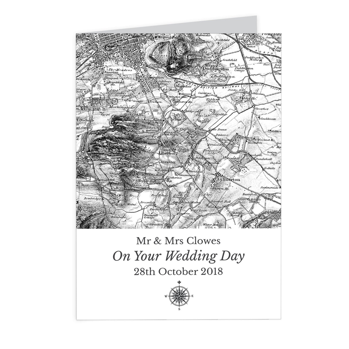 Personalised 1805 - 1874 Old Series Map Compass Card: 5 - Greeting Cards By Gift Moments