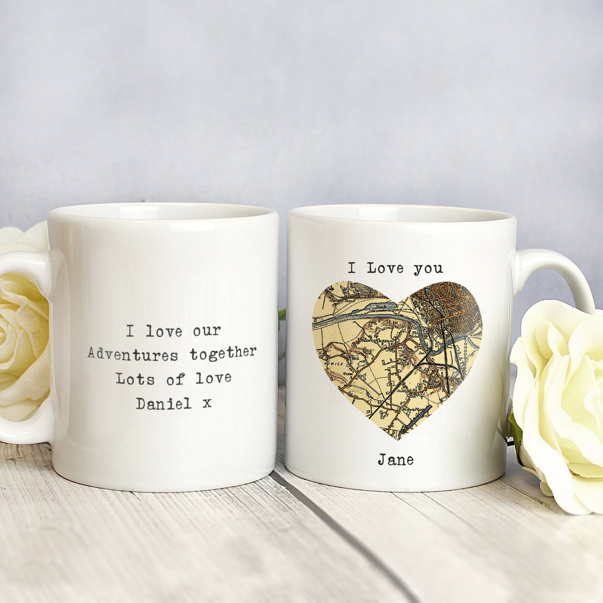 Personalised 1896 - 1904 Revised New Map Heart Mug: 2 - Mugs By Gift Moments