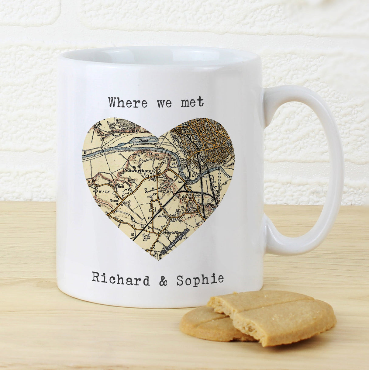 Personalised 1896 - 1904 Revised New Map Heart Mug: 5 - Mugs By Gift Moments