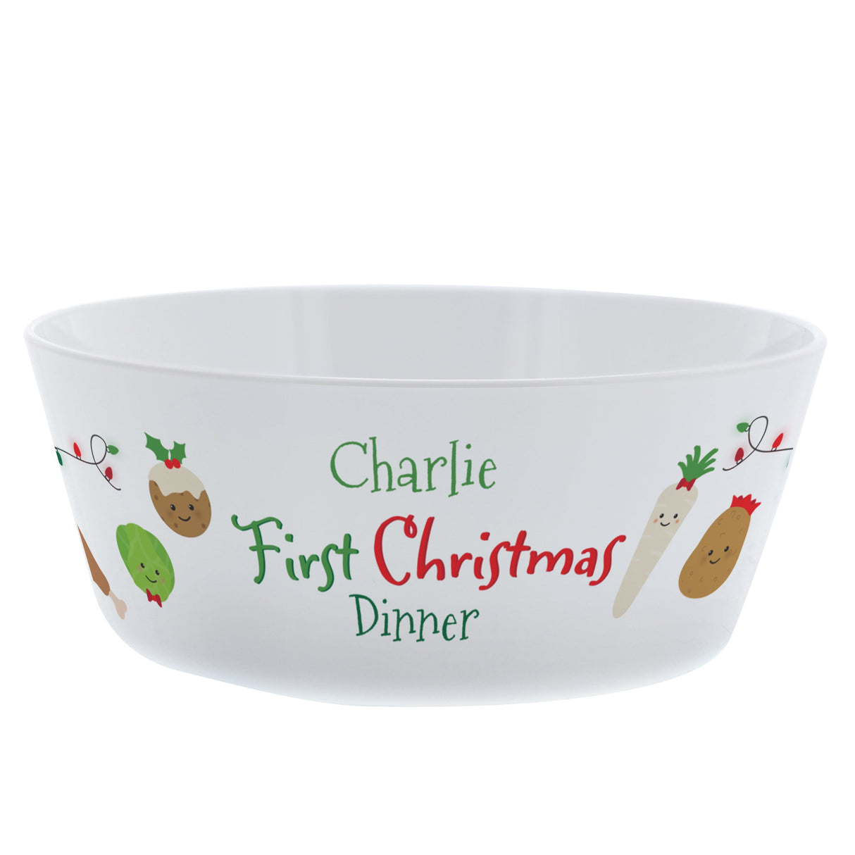 Personalised 1st Christmas Dinner Plastic Bowl: 4 - Tableware By Gift Moments