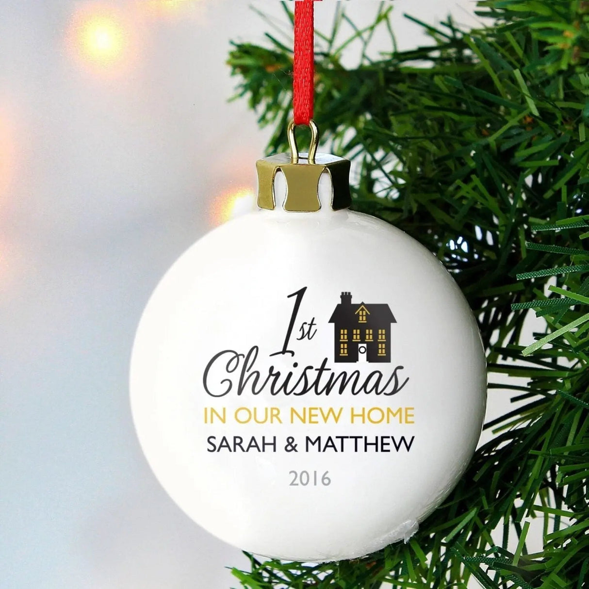 Personalised 1st Christmas in Our New Home Bauble: 1 - Christmas Baubles By Gift Moments