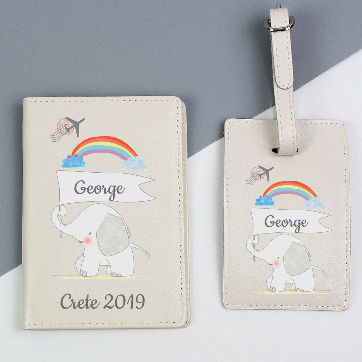 Personalised My 1st Cream Passport Holder & Luggage Tag Set: 3 - Passport Holders By Gift Moments