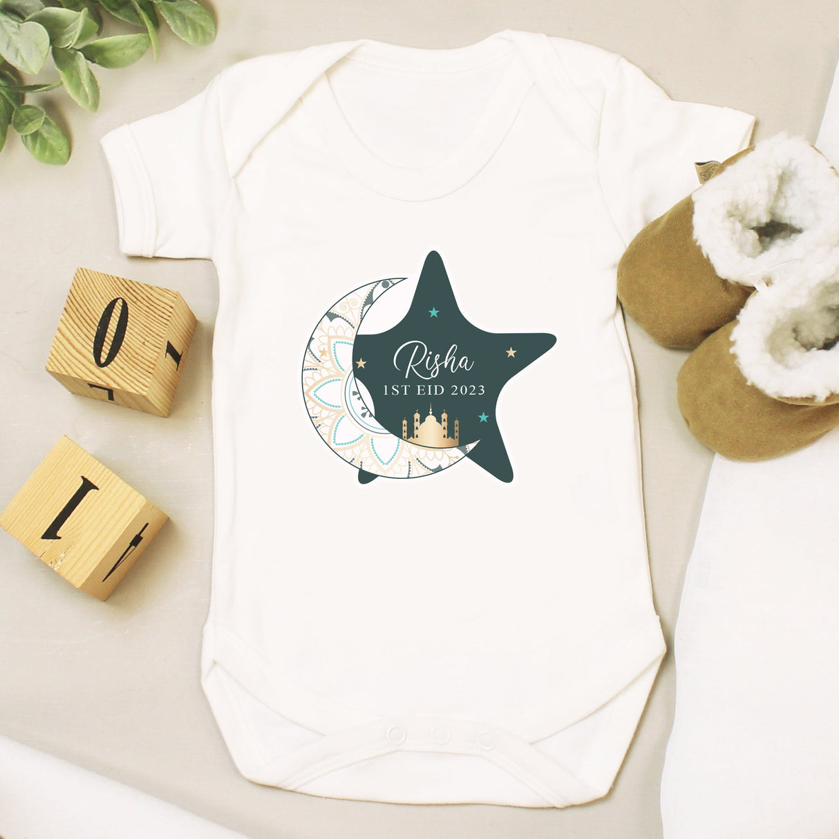 Personalised 1st Eid 0-3 Months Baby Vest: 3 - Baby Clothing By Gift Moments