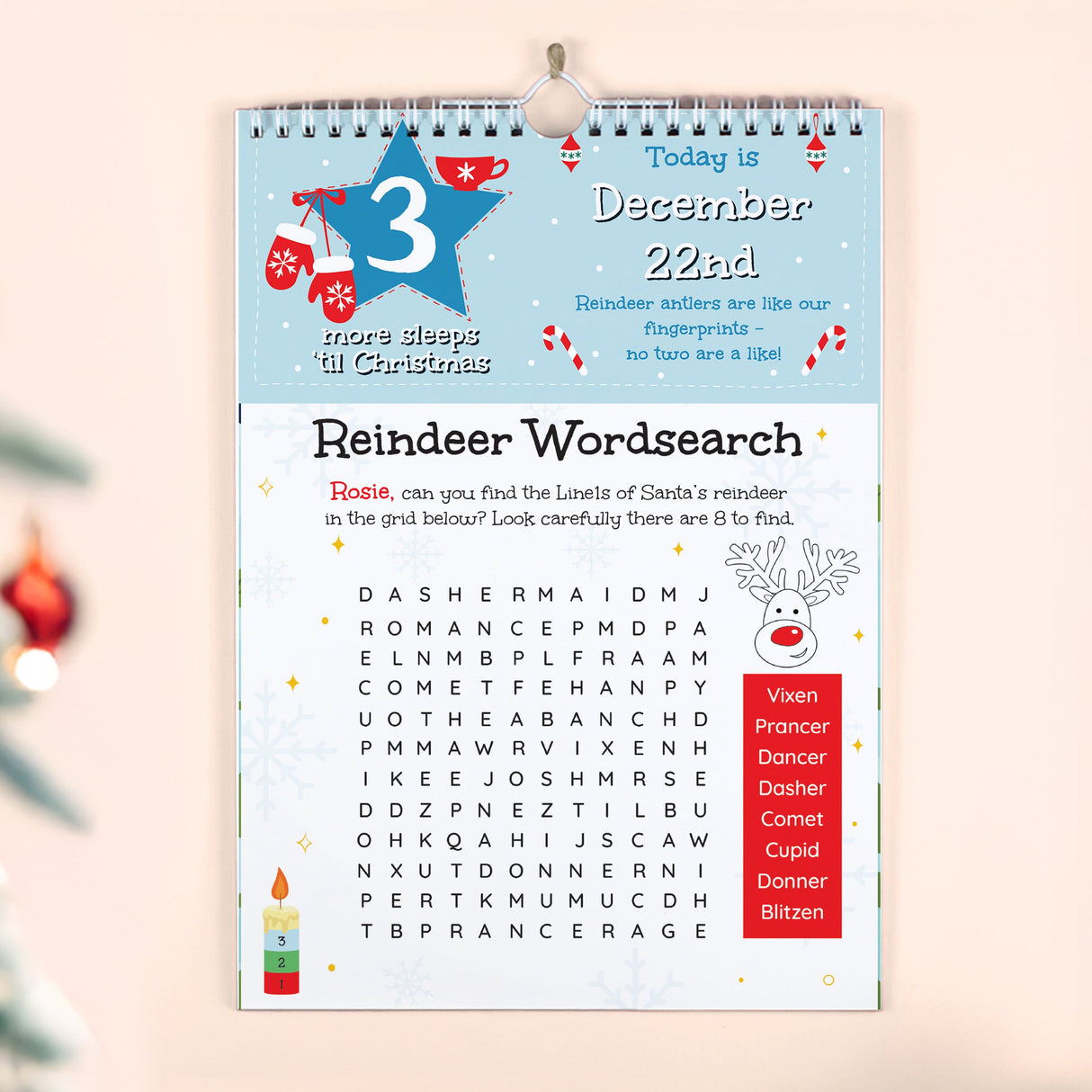 Personalised 24 Sleeps Christmas Activity Advent Calendar - Shop Advent Calendars At Gift Moments - 7